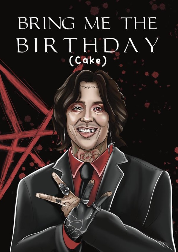 Fun Birthday Card - Oli Sykes - Bring The Birthday Cake created by Maddie Doherty