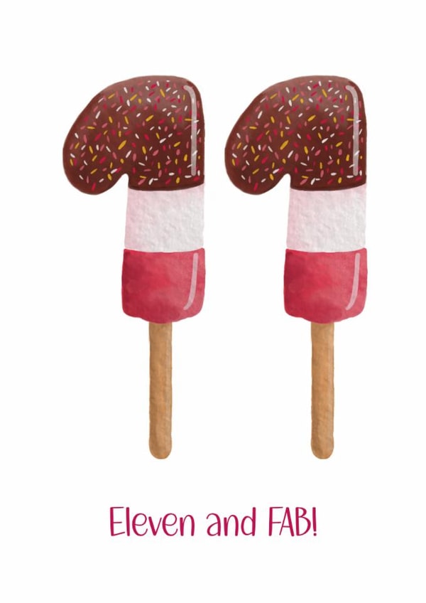 Classic Birthday Card - 11th - Fab Lolly created by Treasure and Blossom