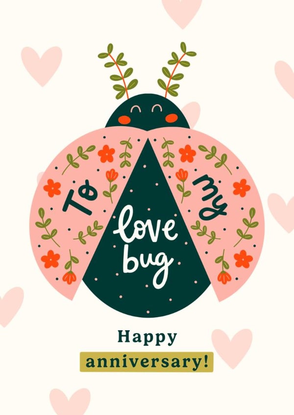 Cute Anniversary Card - Love Bug - Ladybird created by Abbie Imagine
