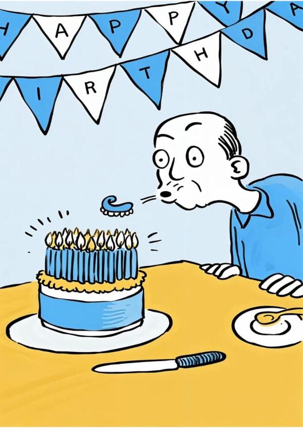 Funny Happy Birthday Card For Grandpa - Keep Your Teeth In Check! created by Night designs