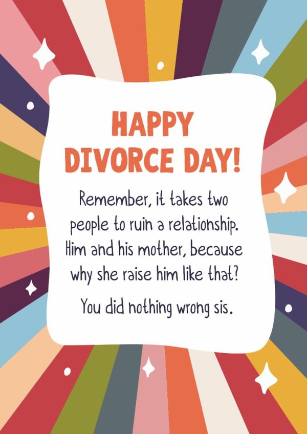 Funny Congratulations Card - Happy Divorce Day created by Woody's Design