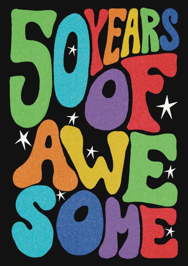 Classic Birthday Card - 50th - Awesome created by Rebecca McConnachie