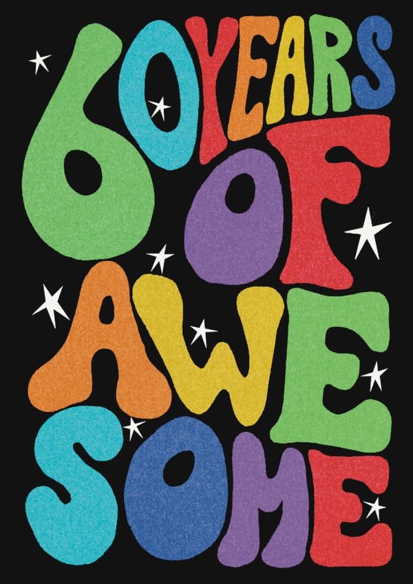 Classic Birthday Card - 60th - Awesome created by Rebecca McConnachie