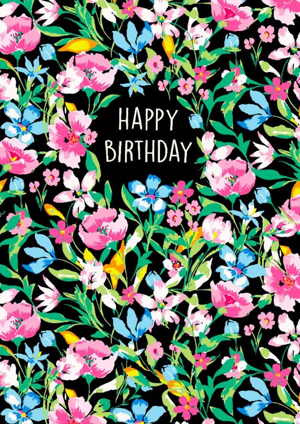 Pretty Birthday Card - Pink Florals created by Poppy & Mabel 
