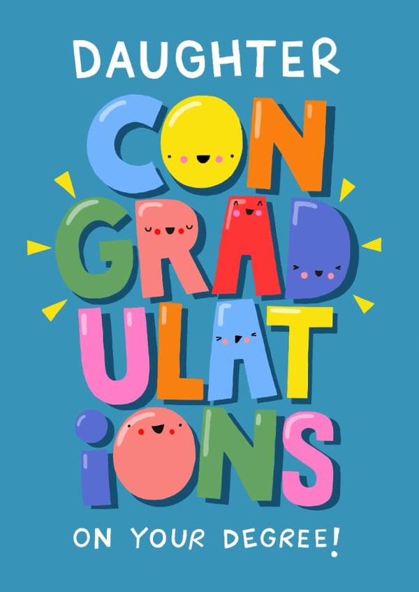 Cute Graduation Card - For Daughter - Degree created by Nicola Watson