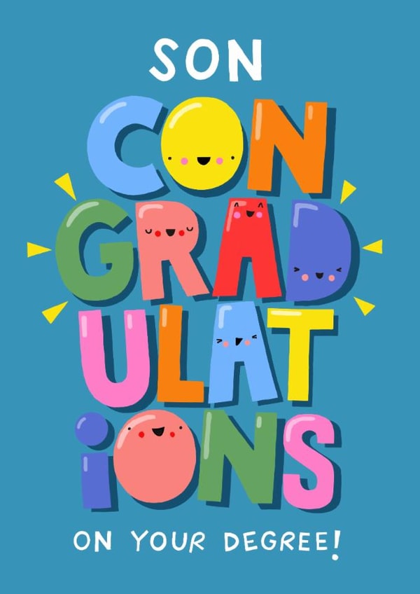 Cute Graduations Card - For Son - Degree created by Nicola Watson