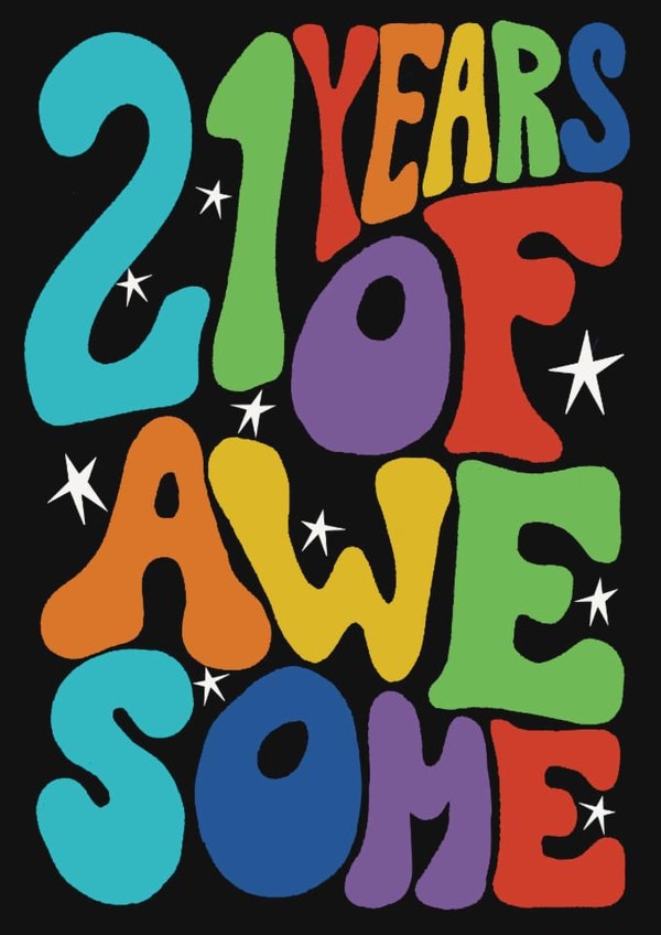 Classic Birthday Card - 21st - Awesome created by Rebecca McConnachie