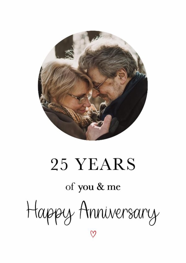 Classic Anniversary Card - 25th - You And Me created by Kalm Lettering