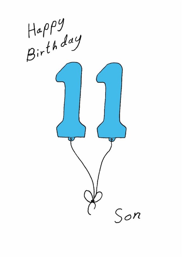 Classic 11th Birthday Card - For Son - Balloons created by A Ray of Sunshine Cards