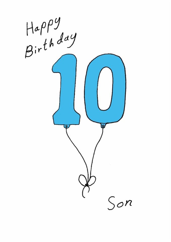 Classic 10th Birthday Card - For Son - Balloons created by A Ray of Sunshine Cards