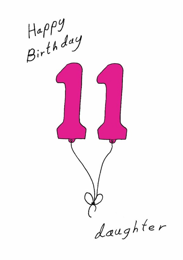 Classic 11th Birthday Card - For Daughter - Balloons created by A Ray of Sunshine Cards