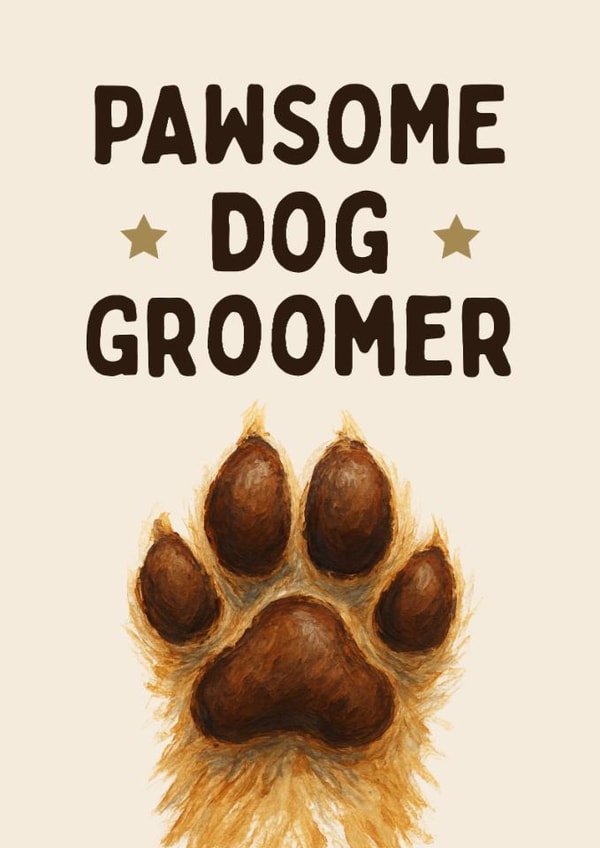 Cute Thank You Card - For Dog Groomer - Paw created by Hello Fridays Studio