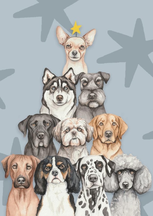 Cute Christmas Card - Dog Pyramid - Tree created by lil wabbit