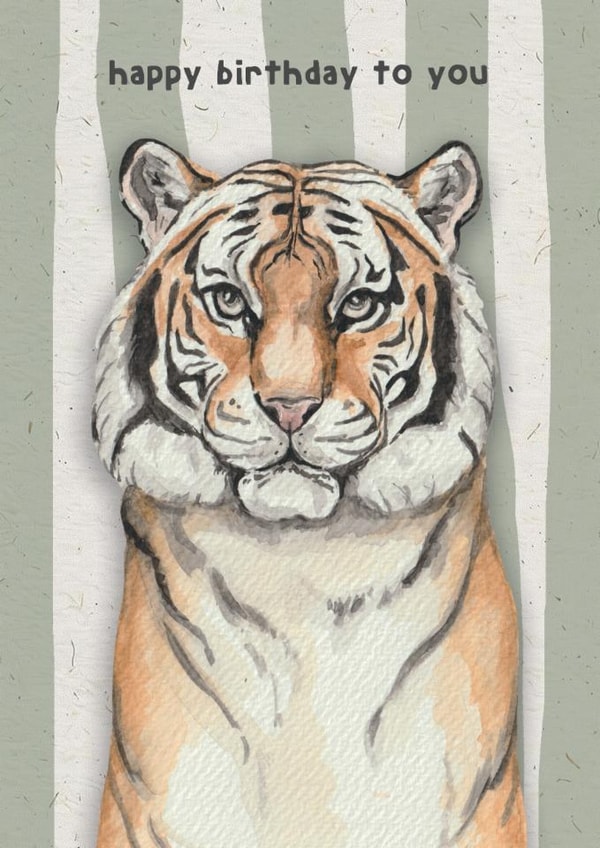 Cute Birthday Card - Tiger created by lil wabbit