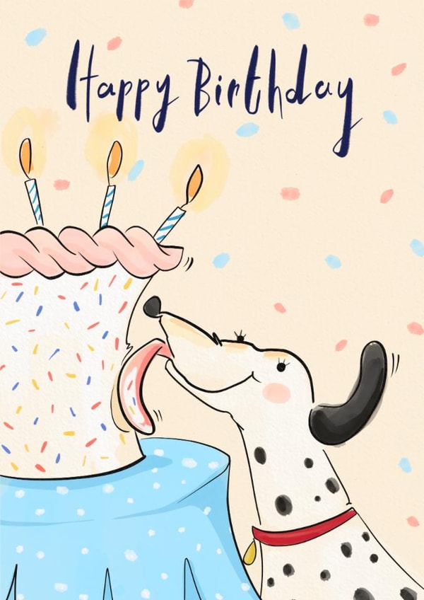 Cute Birthday Card - Dalmatian - Cake Thief created by Running with Scissors