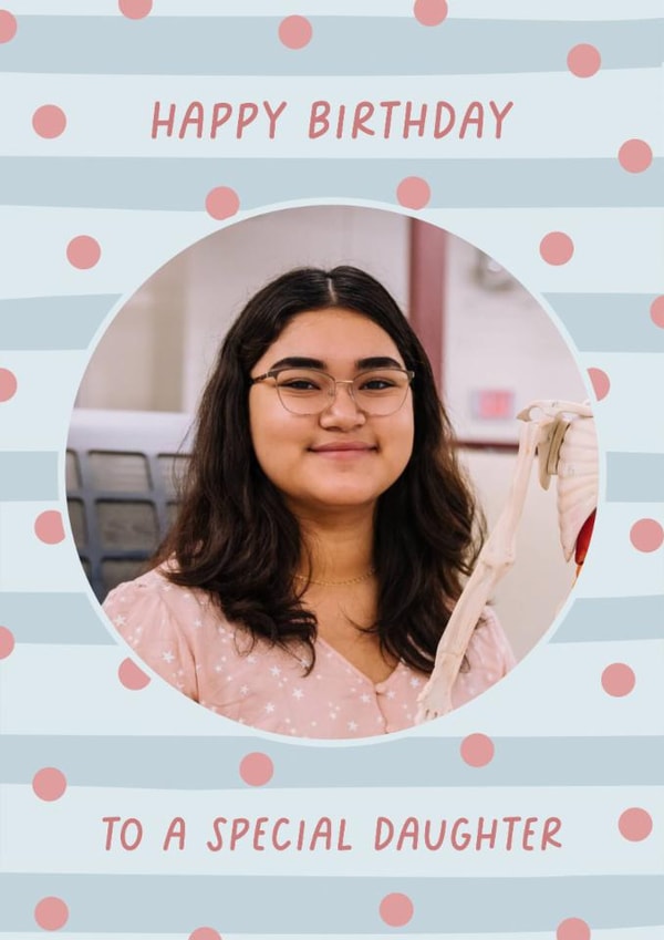 Classic Birthday Card - For Daughter - Polka Dot Design created by Evie Garnett Designs