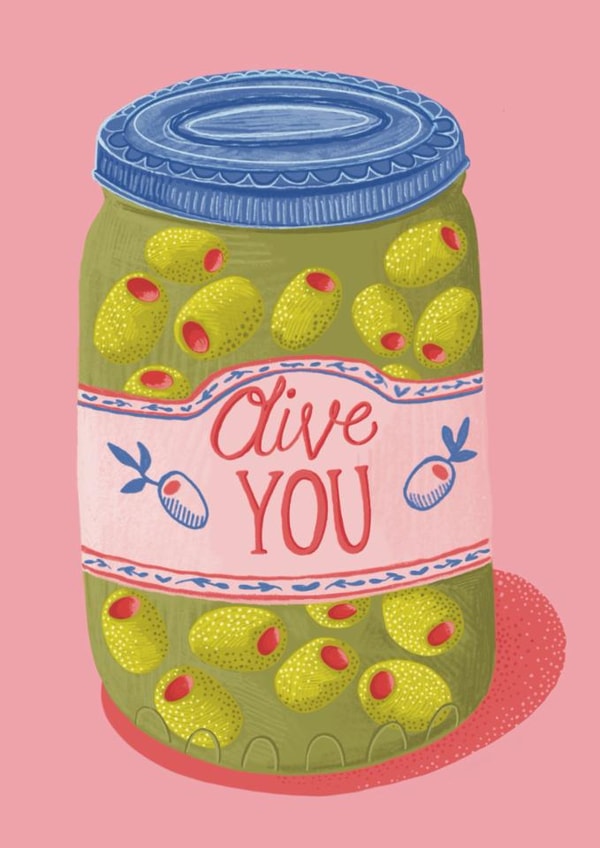 Classic Anniversary Card - Olive You created by Lockness Designs