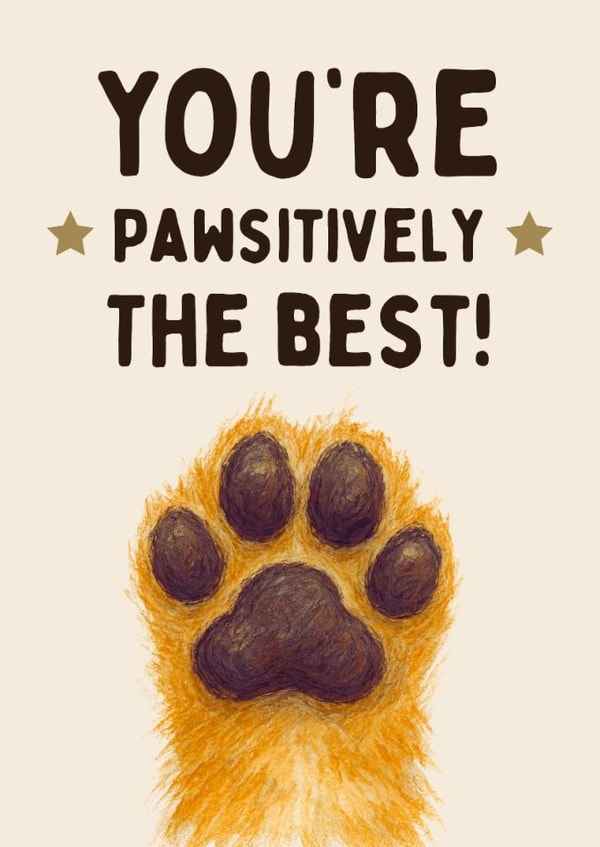 Cute Thank You Card - Pawsitively The Best - Cat Paw created by Hello Fridays Studio