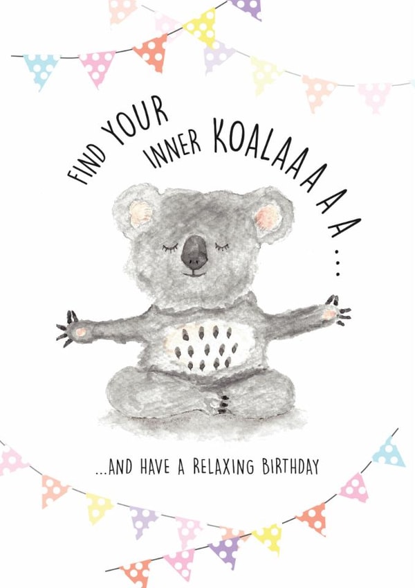 Cute Birthday Yoga Koala card for your friend or family created by Mrs E