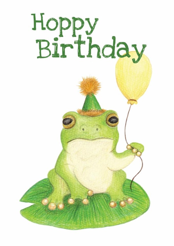 Cute Birthday Card - Hoppy Birthday - Frog created by @Cupsie's Creations