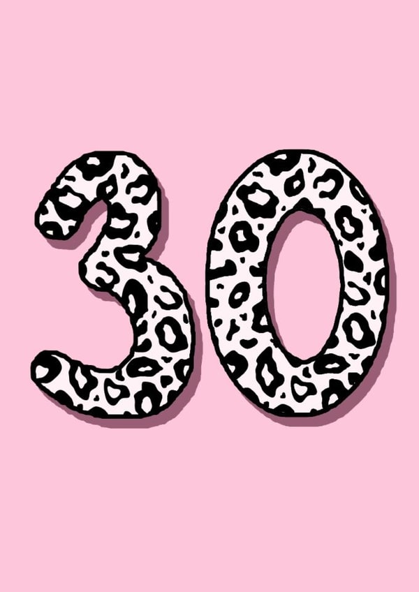 Fun 30th Birthday Card - For Her - Leopard Print created by Beth Higgins Art