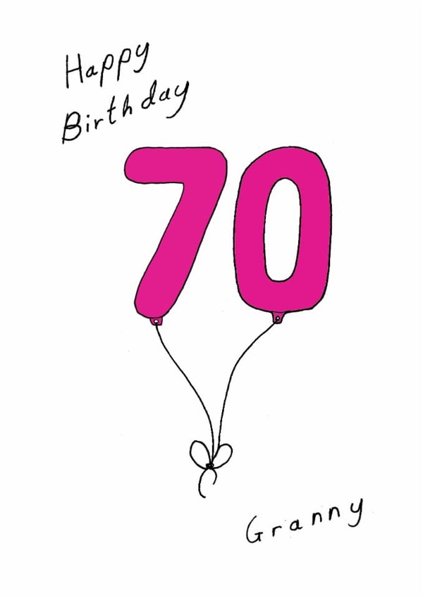 Classic 70th Birthday Card - For Granny - Balloons created by A Ray of Sunshine Cards
