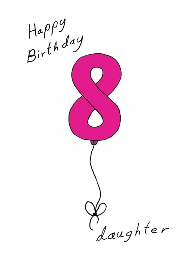 Classic 8th Birthday Card - For Daughter - Balloon created by A Ray of Sunshine Cards