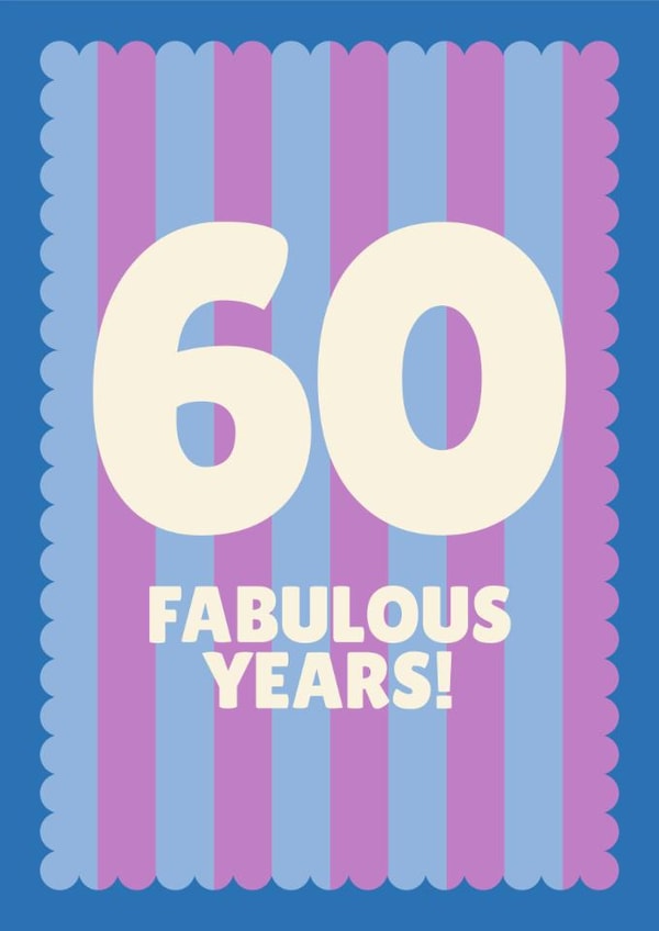 Classic Birthday Card - 60th - Stripes - Fabulous created by Blush & Blossom 