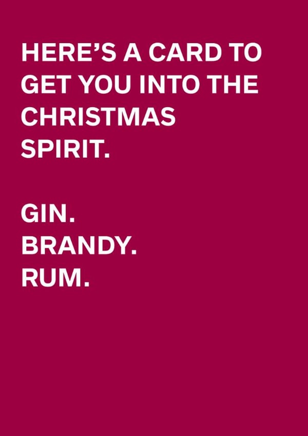 Funny Christmas Card - Spirits created by original fox designs