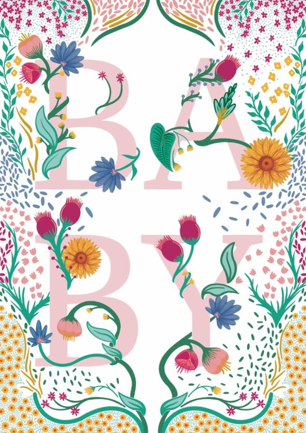 Pretty New Baby Card - Newborn Girl - Flowers created by Not Today Tuesday