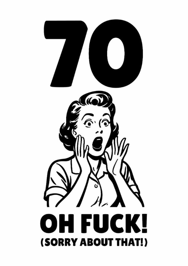 70th birthday card with funny joke about getting old created by Blush & Blossom