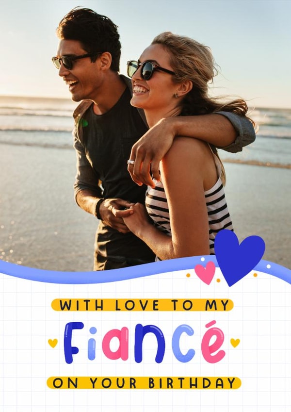 Classic Birthday Card - For Fiancé - With Love created by Joanne Hawker