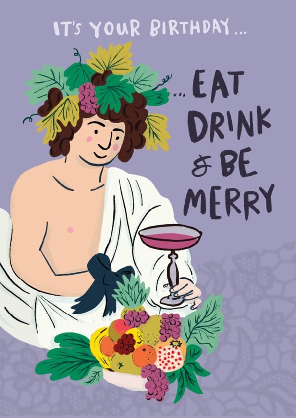 Fun Birthday Card - Eat, Drink And Be Merry created by Lisa Greener