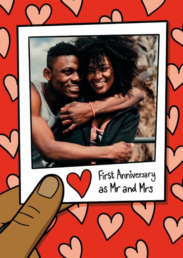 Cute Anniversary Card - 1st - Mr And Mrs - Polaroid Photo created by TeePee Creations