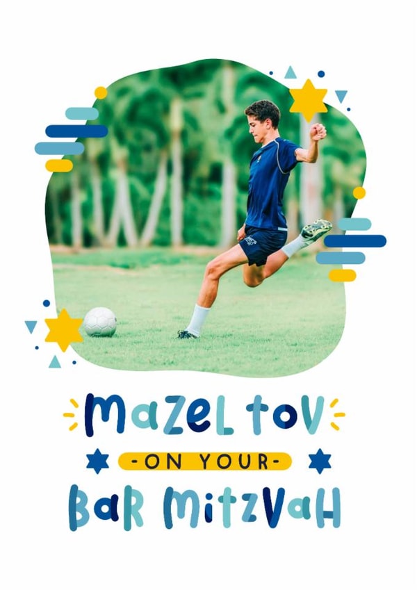 Classic Bar Mitzvah Card - Mazel Tov - Congratulations created by Joanne Hawker