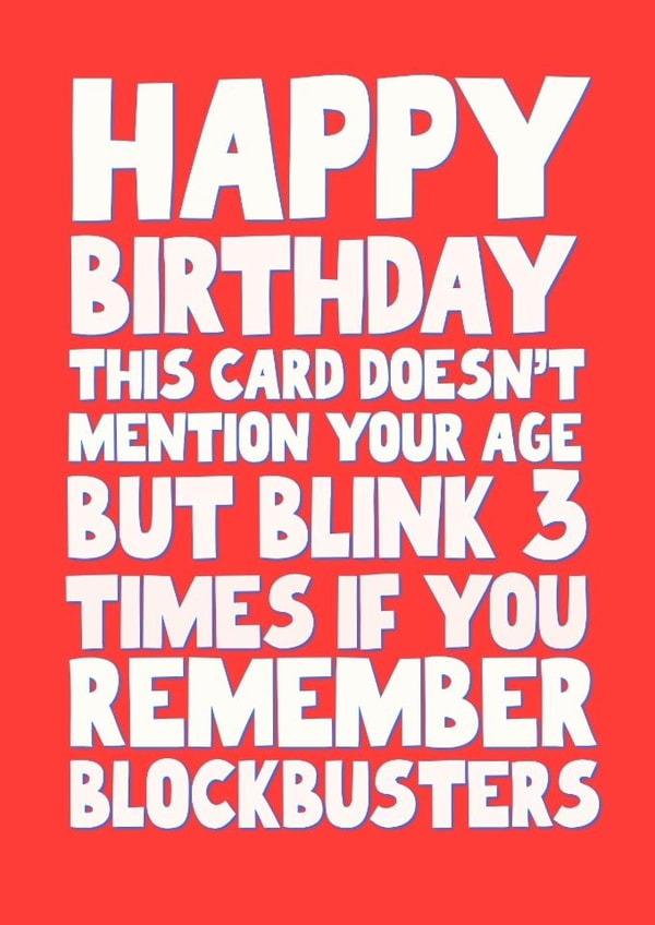 Funny Birthday Card - Blockbusters created by Pickled Prints