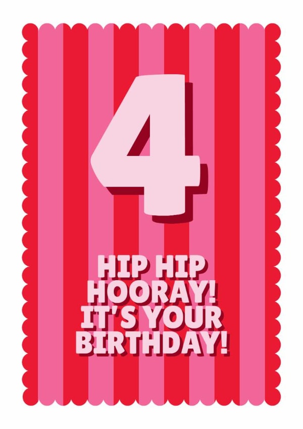 Classic Birthday Card - 4th - Hip Hip Hooray created by Blush & Blossom 