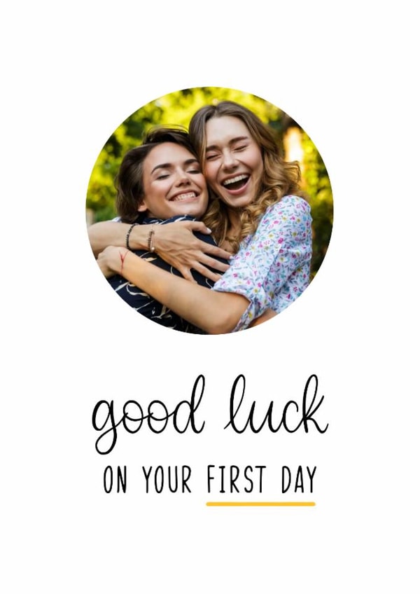 Good Luck - First Day - Card For Loved One created by Kalm Lettering