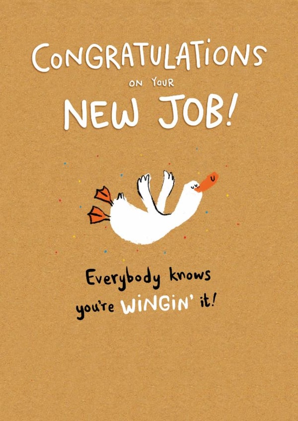 Cute New Job Card - Everybody Knows You're Wingin' It! created by Hew Ma