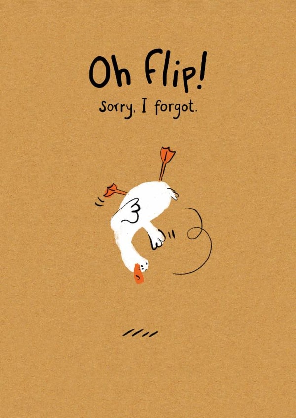 Cute Sorry Card - Oh Flip! - Duck created by Hew Ma