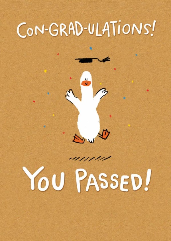 Cute Graduation Card - You Passed! - Duck created by Hew Ma