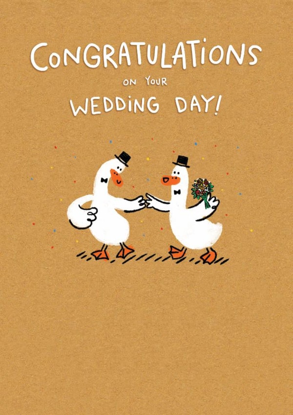 Cute Wedding Card - LGBTQ+ - Ducks - Gay created by Hew Ma
