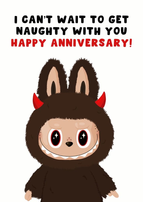 Naughty Anniversary Card - Labubu - Get Naughty created by Pink Peach Cards