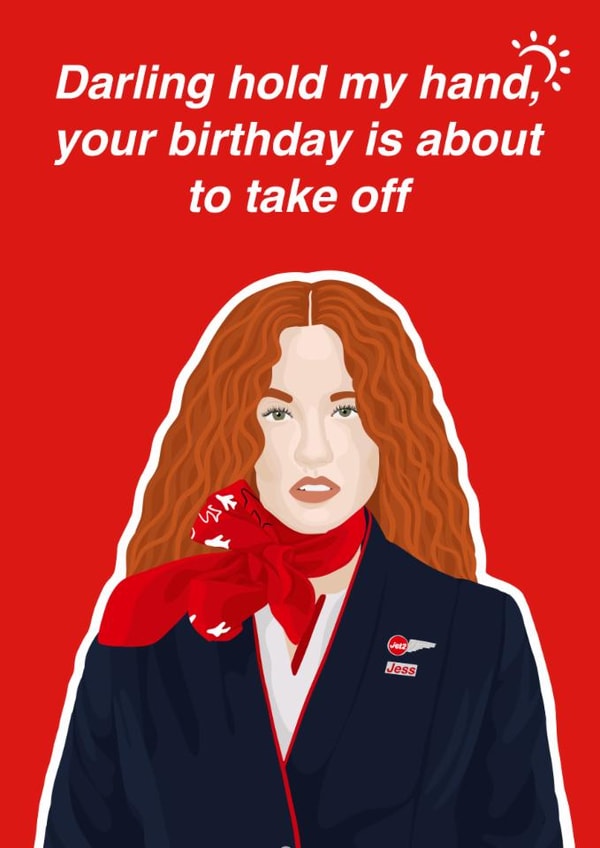 Funny Birthday Card - Darling Hold My Hand - Jess Glynne created by Pink Peach Cards