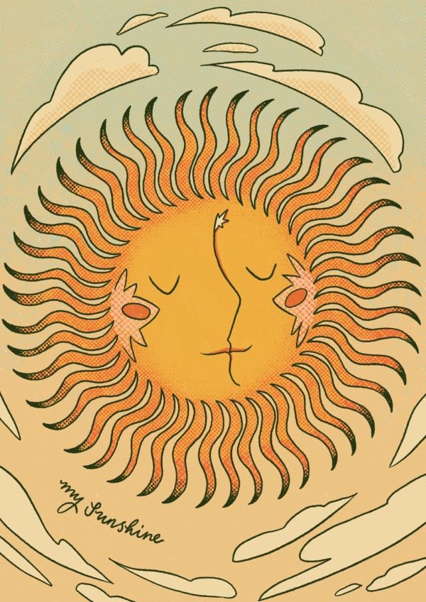 My Sunshine, Romantic Celestial Greeting Card created by Lione & Sheikh