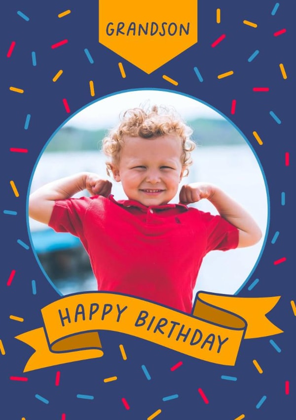 Classic Birthday Card - For Grandson - Banner created by Evie Garnett Designs