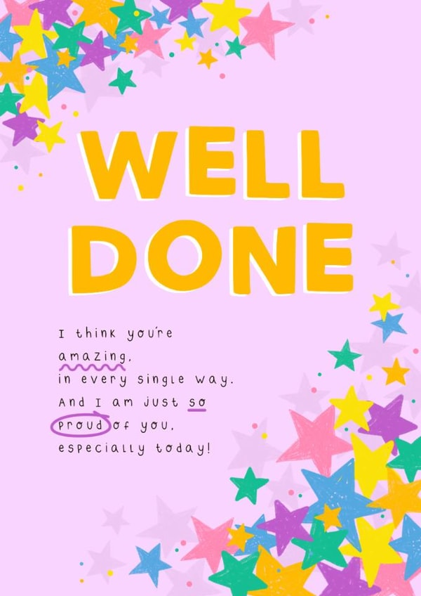 Classic Congratulations Card - Well Done - So Proud created by Jessica Rachel Sharp