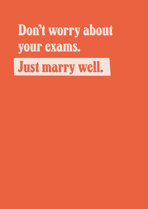 Funny Exams Card - Marry Well created by TWAAT Cards
