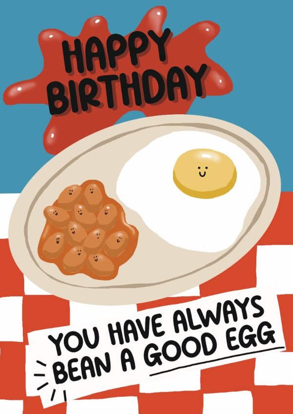 Cute Birthday Card - Good Egg - Breakfast created by Giddy Kipper