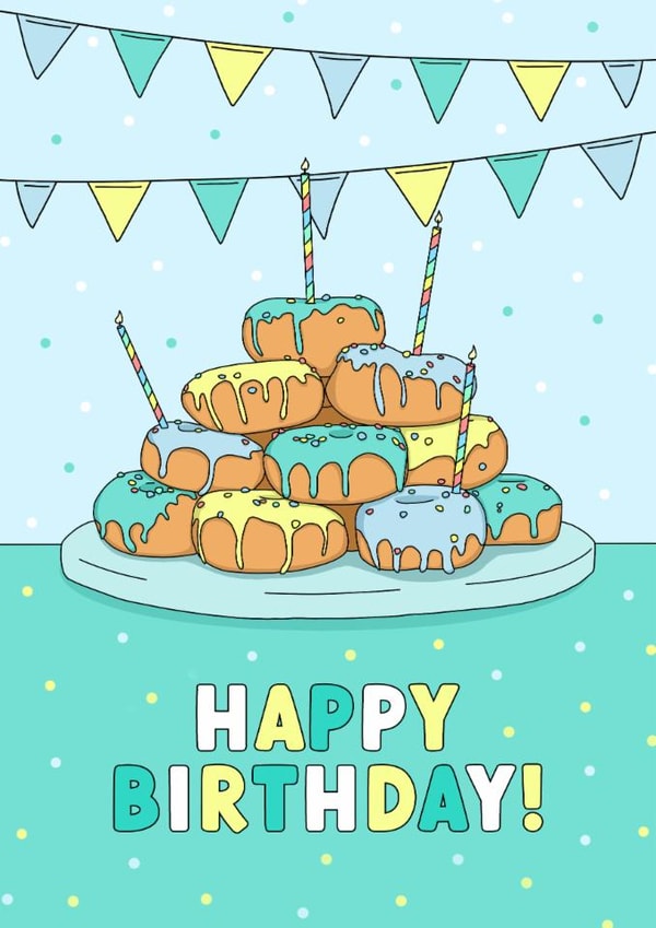 Classic Birthday Card - Doughnut Stack created by Evie Garnett Designs